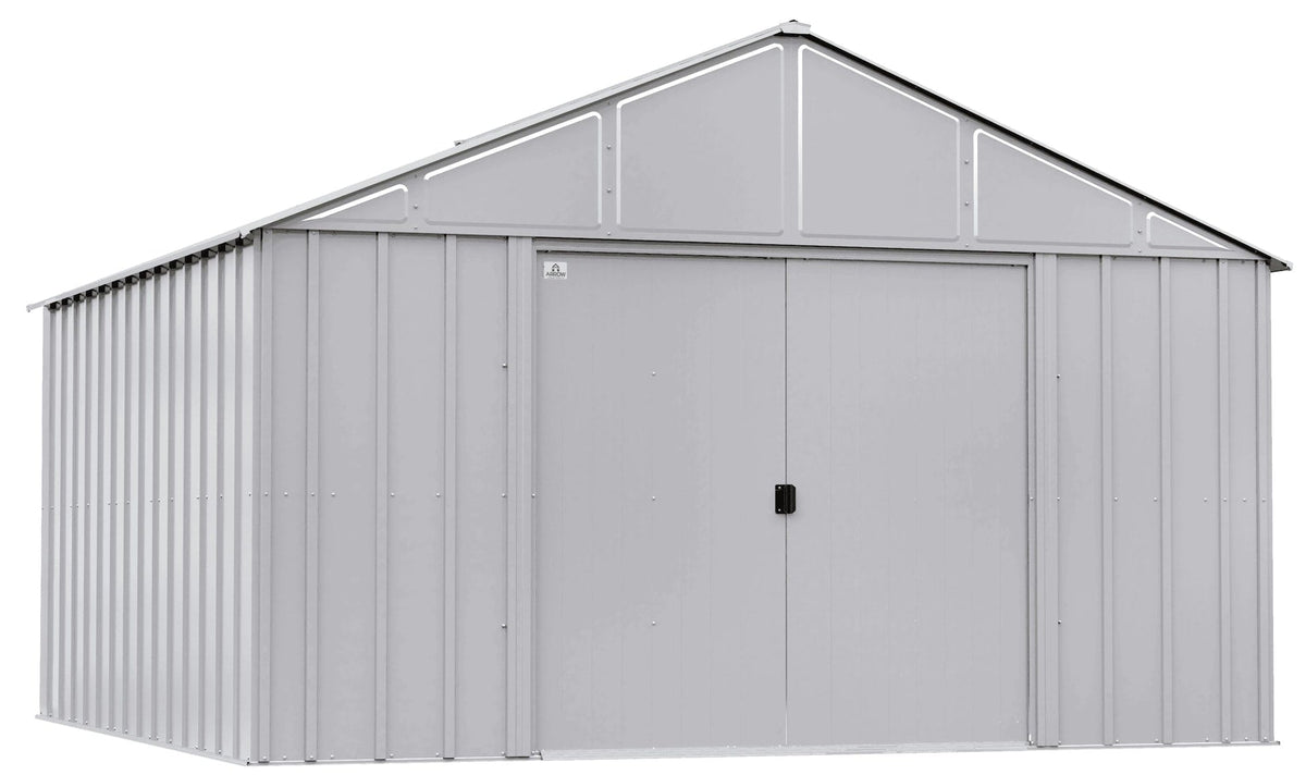 Classic 12x12-ft Flute Grey Steel Storage Shed