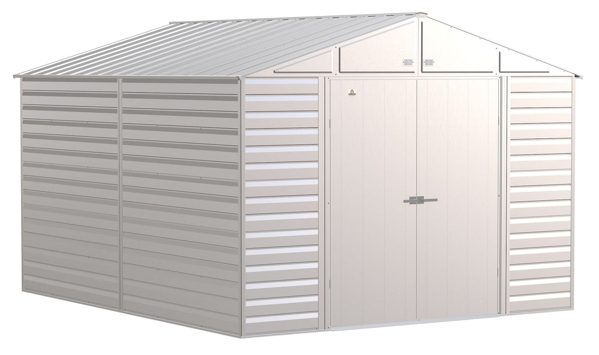 Select Galvanized Steel Storage Shed, Flute Grey, 10-ft x 12-ft