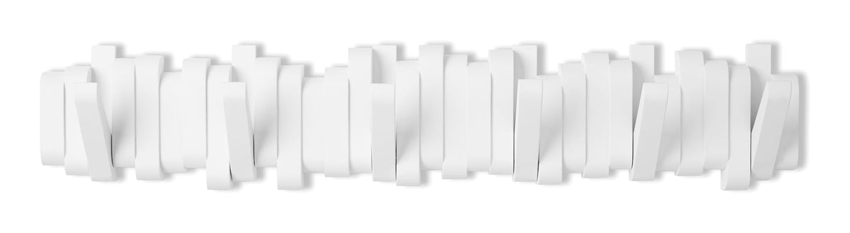 Flemington Steel 6-Hook Flip Down Rail, White, 24-in
