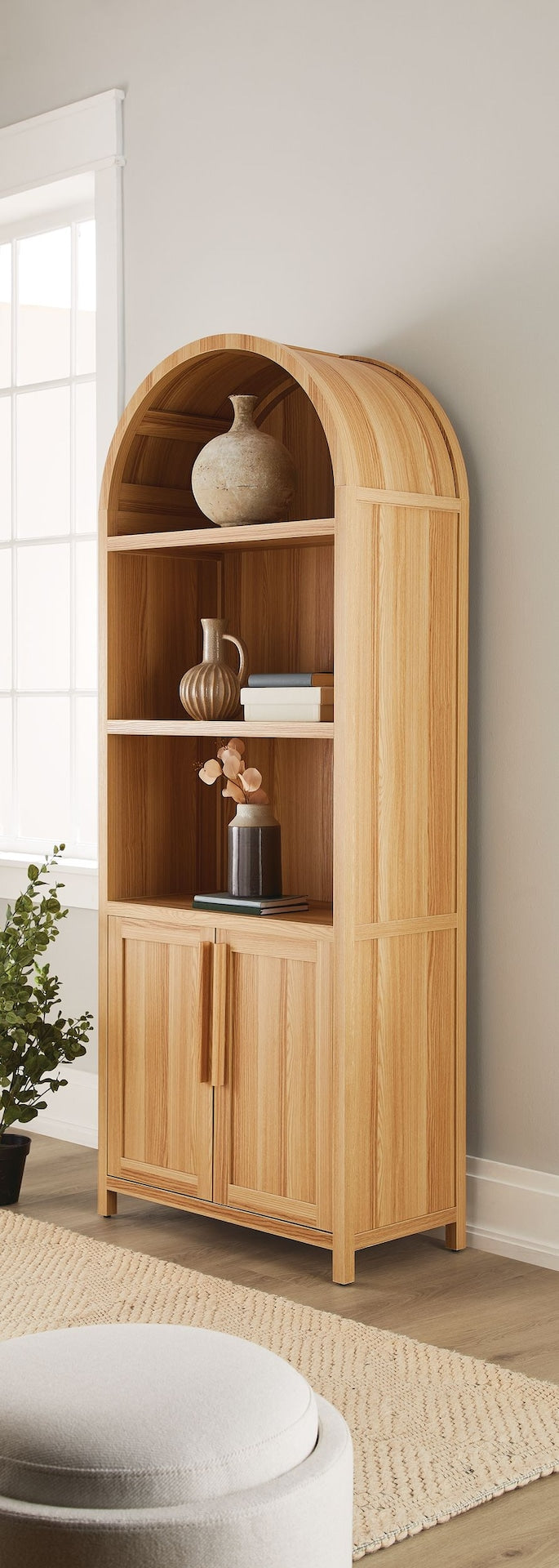 Stratford Arched Bookcase, Oak