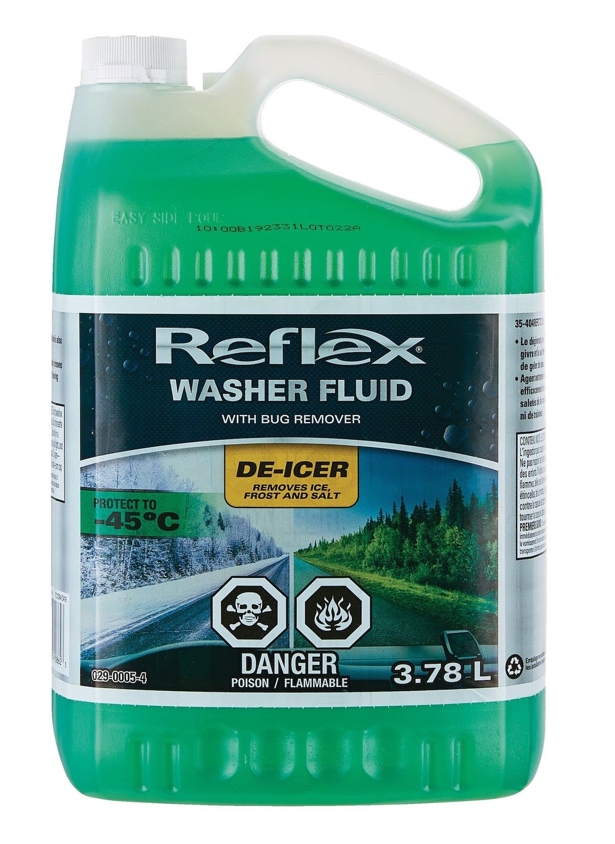 All Season Windshield Washer Fluid with Bug Remover & De-icer, -45°C, 3.78-L