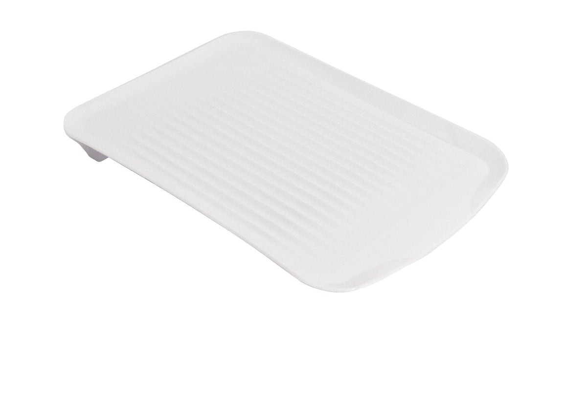 Anti-Microbial Plastic Drainboard Tray For Kitchen Dish Drying Rack, White