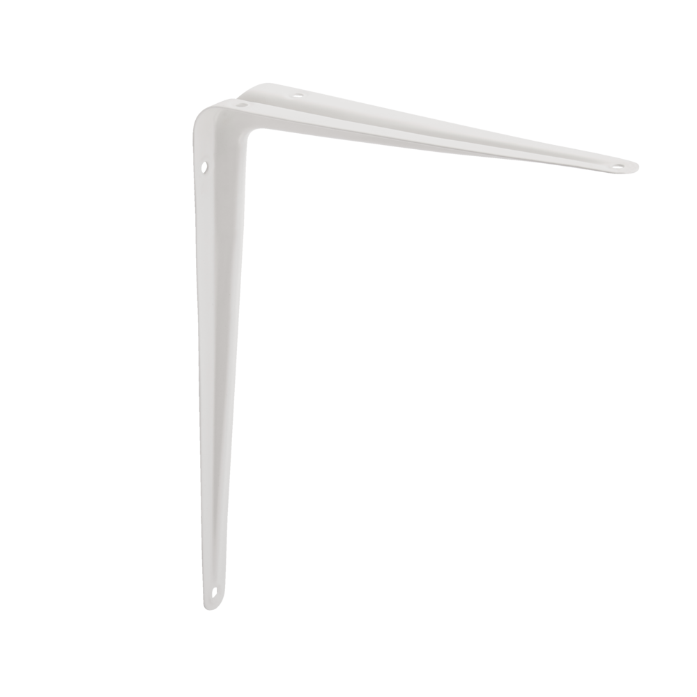 Light-Duty Shelf Bracket, White, 10 x 12-in