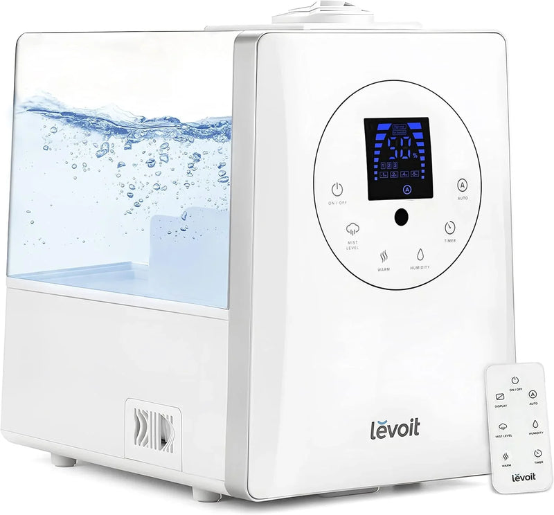 Intelligent evaporative humidifier, suitable for the entire home, with a coverage area of up to 3000 square feet, a capacity of 6 gallons, capable of continuous use for 72 hours, equipped with high-quality filters, featuring a dry mode Q0269