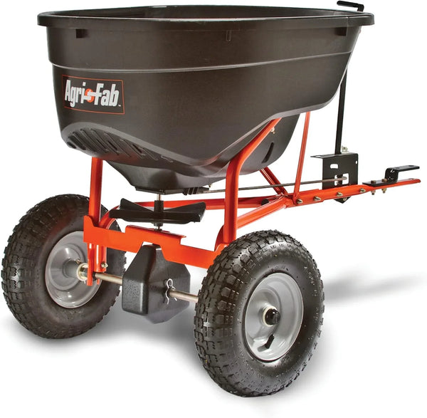 Tow-Behind Lawn & Garden Broadcast Spreader for Seed,Fertilizer,Salt,Ice Melt; Easy to use Flow Control from Seat of Riding Lawn Mower V0473