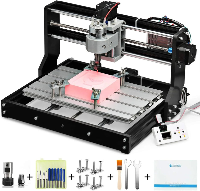 Router Kit GRBL Control 3 Axis Plastic Acrylic PCB PVC Wood Carving Milling Engraving Machine with Offline Controller, XYZ Working Area 300 x 180 x 45mm Q7697
