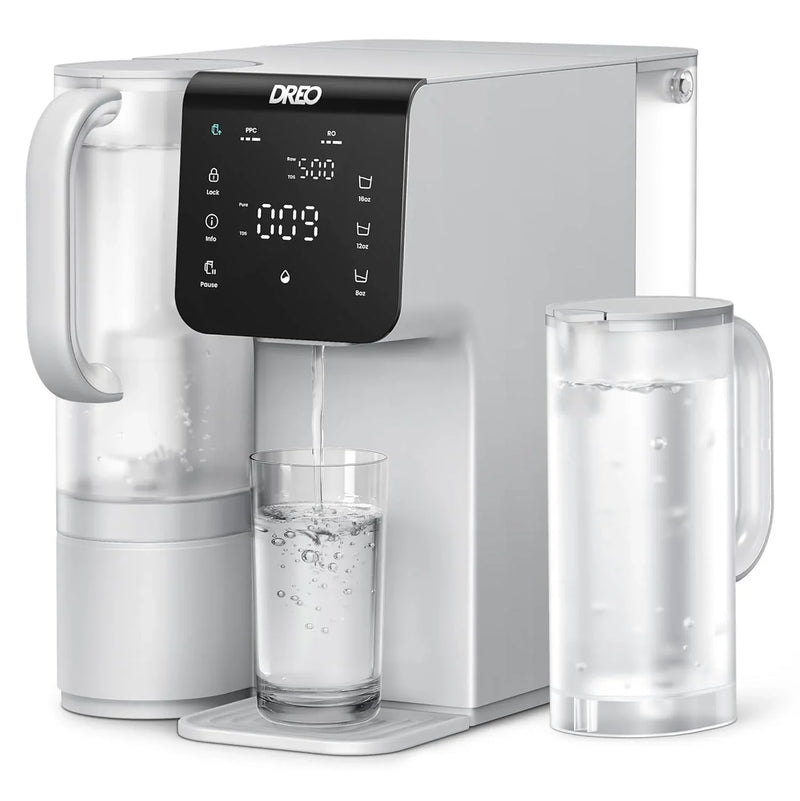 Filter desktop product, 7-stage reverse osmosis water filtration system, no installation required, reduces total dissolved solids content, suitable for water filtration bottles for households and kitchens, with a 3:1 ratio of pure water to K6491