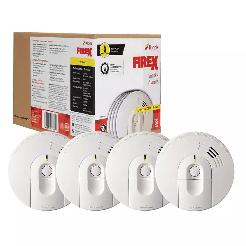Firex 4 Pack Hardwired Smoke Detector with Ionization Sensor M7329