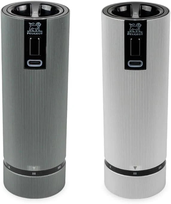 Double-flavor spice grinder Salt grinder - Electric rechargeable series u'Select 15 cm - Pepper grains Salt gem set - 6 preset flour settings G2537