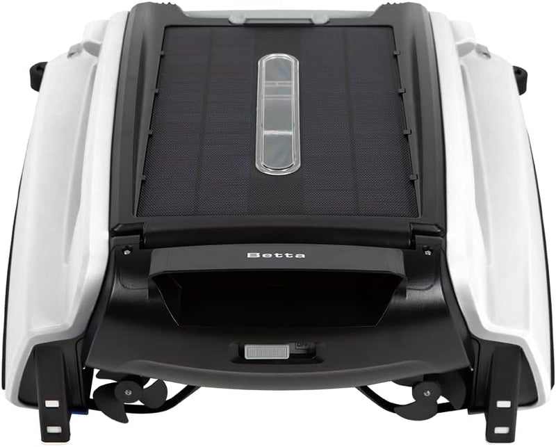 Betta SE Solar Powered Automatic Robotic Pool Surface Skimmer Cleaner with 30-Hour Continuous Cleaning Battery Power and Re-Engineered Twin Salt Chlorine Tolerant Motors (Blue) Y3691