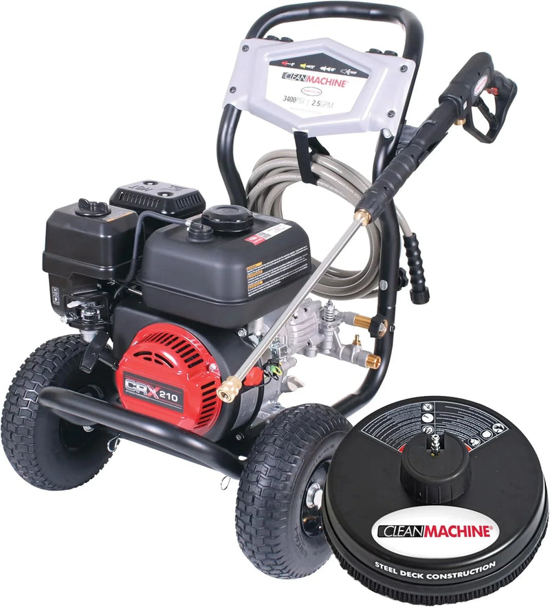 Cleaning CM61083 Clean Machine 3400 PSI Gas Pressure Washer, 2.5 GPM, CRX Engine, Includes Spray Gun and Wand, 4 QC Nozzle Tips, 5/16-in. x 25-ft. MorFlex Hose. W0225