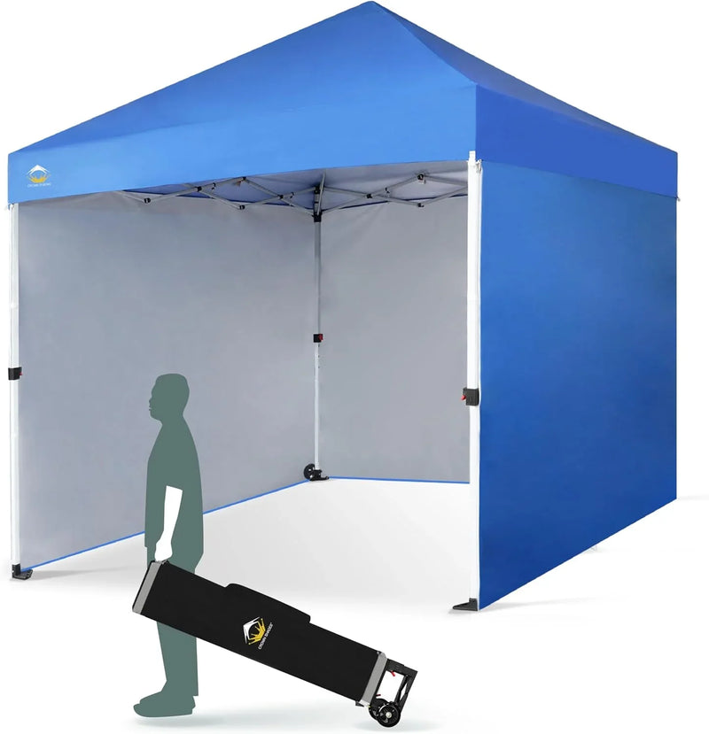 10X10 Comercial Instant Canopy Pop Up Tent with Center Lock (10x10 with 4 Sidewalls, Grey) Z2628