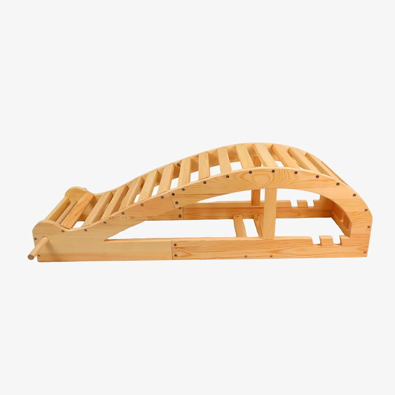 Yoga Inverted Pole Pose Seated Cushion - Wooden backward bend seat cushion, designed for deep stretching and enhancing flexibility; Large-sized backward bend cushion, providing better support effect M5819