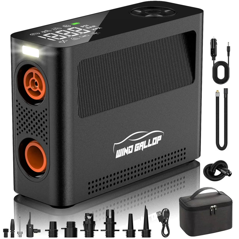 Tire Inflator Portable Air Compressor, Rechargeable Electric Paddle Board Pump 150PSI, 3X Faster Inflation 9 Pump Modes,Auto Air Pump for Car Tires Motorcycle Bike Ball SUP Tent Kayak Float A3724