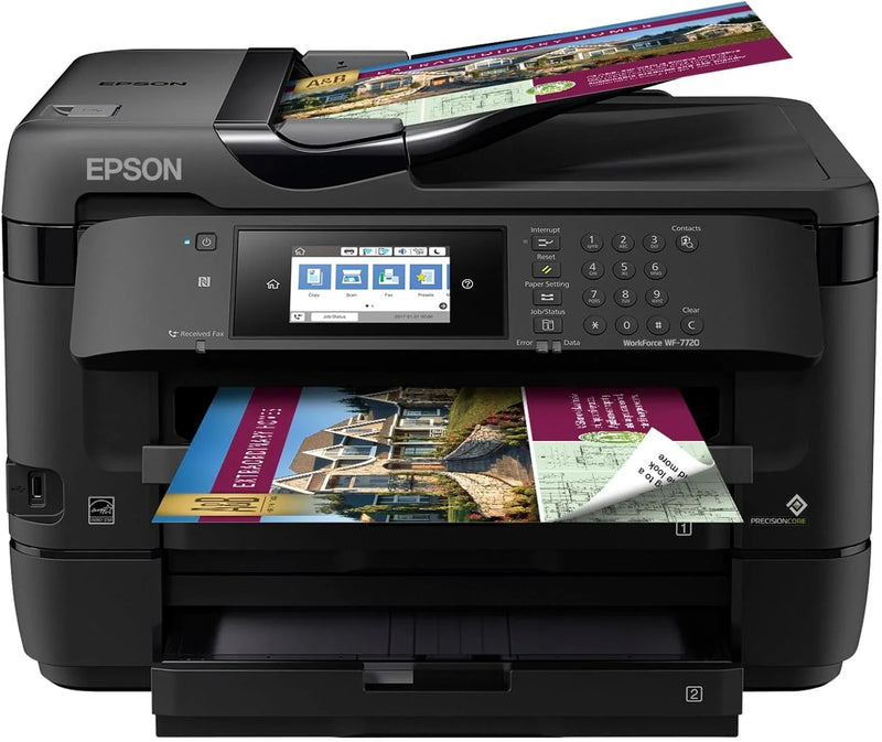 Wireless wide-format color inkjet printer, featuring functions of copying, scanning, faxing, wireless connection and Ethernet. U4353