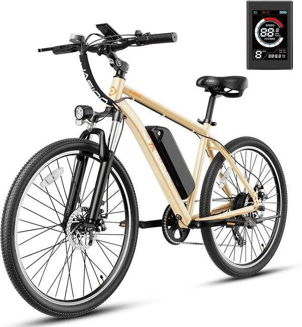 EB5 Electric Bike for Adults with Peak 500W Brushless Motor, 40Miles 20MPH Commuting Electric Mountain Bike with 360Wh Removable Battery, 7-Speed, 26" Tires and Front Fork Suspension X8062