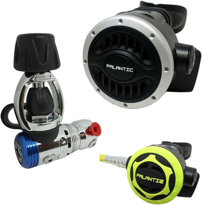 Yoke Regulator & Octopus Combo for Scuba Diving | High-Performance Over-Balanced Regulator, Silicone Mouthpiece, 27" Hose, Large Purge Button, 36" Yellow Octopus Hose O6604