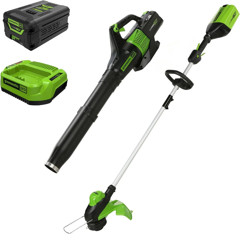 60V 13" Cordless String Trimmer & Leaf Blower Combo Kit, 4.0 Ah Battery and Charger Included N8902