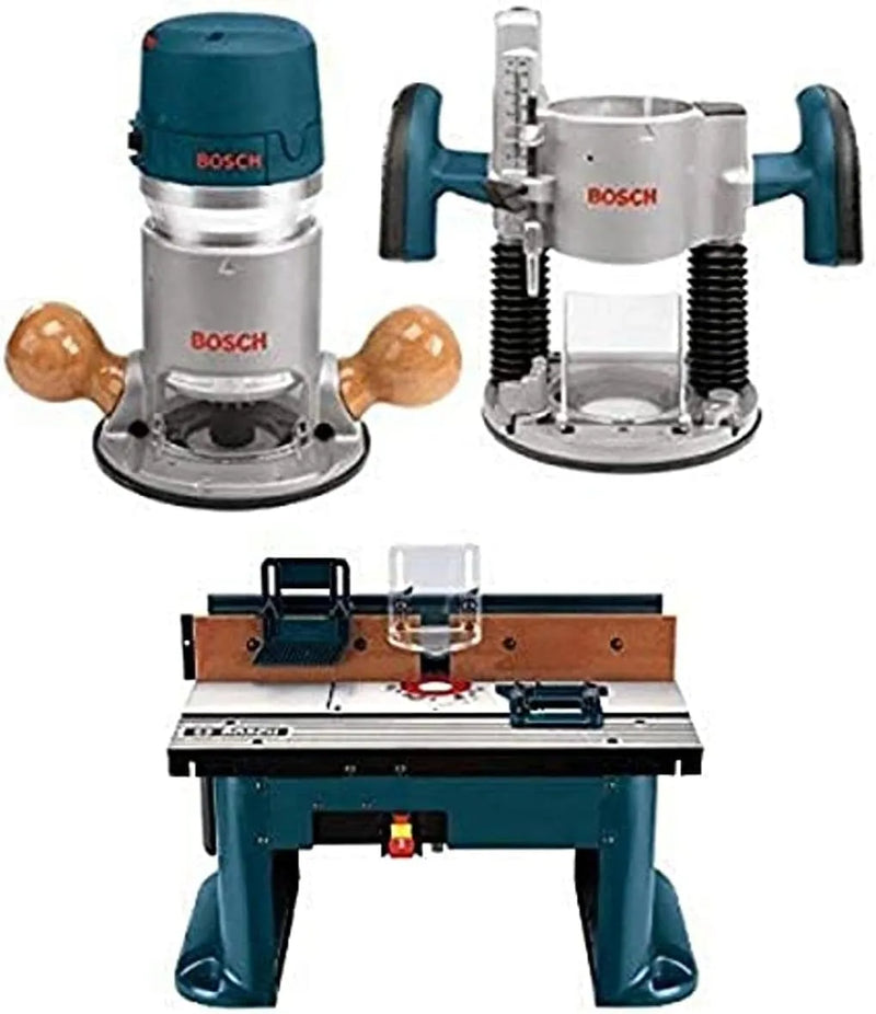 1617EVSPK Wood 12 Amp Router Tool Combo Kit - 2.25 Horsepower Plunge Router & Fixed Base with a Variable Speed O6253