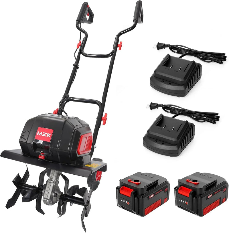40V 12-inch Cordless Garden Tiller, Battery Powered Garden Cultivator, 2 * 4.0Ah Battery and Fast Charger Included N2151