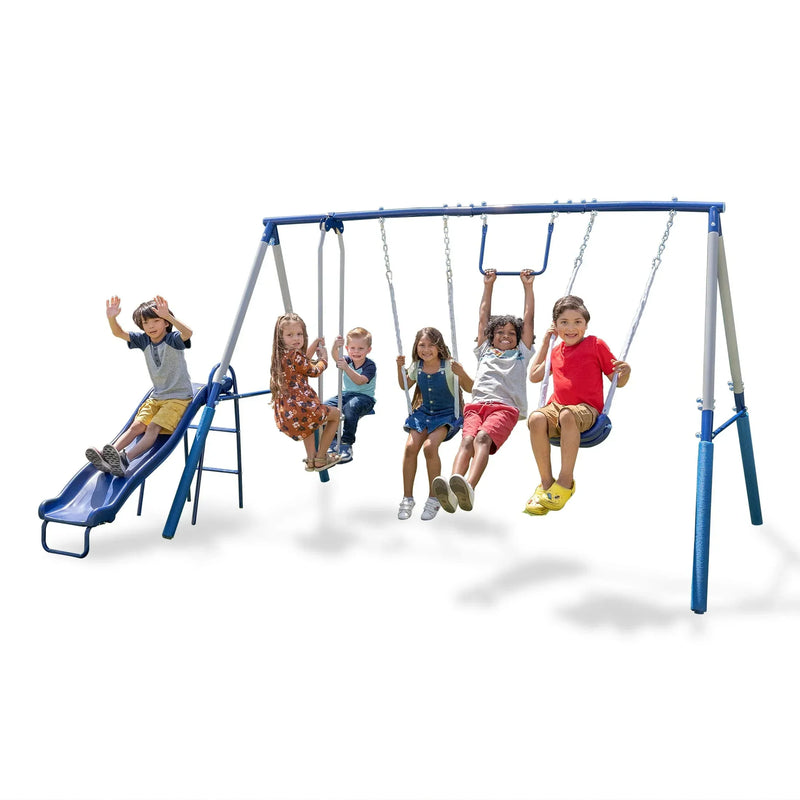 Swing Set, Outdoor Playset for Kids with Slide S8729