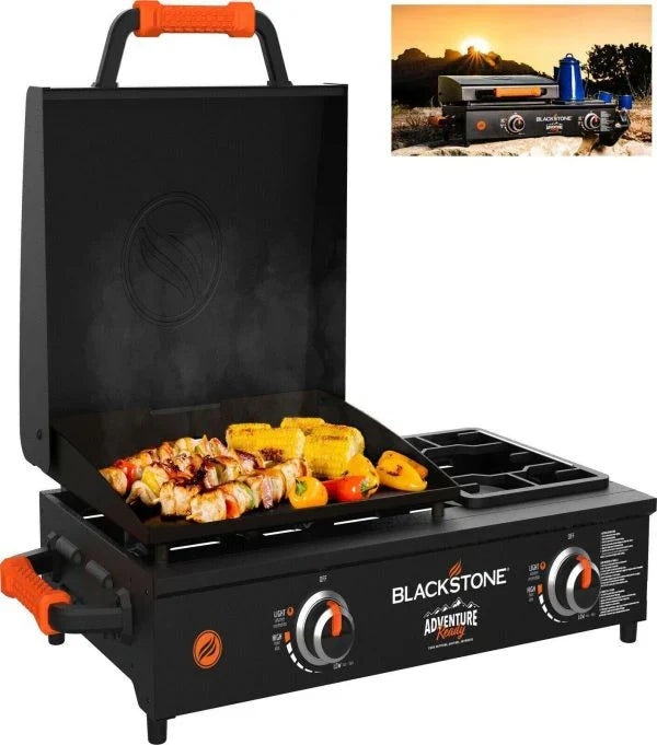 adventure ready 17 inch tabletop griddle with range top black F8666