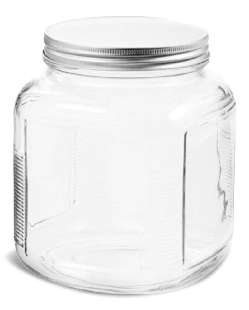 Cracker Glass Food Storage Jar with Silver Lid, 2-qt, Clear & Durable Glass L2577