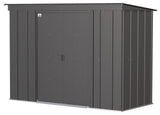 Classic Galvanized Steel Storage Shed, Charcoal, 8-ft x 4-ft