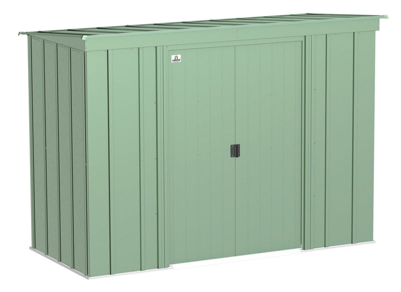 Classic Galvanized Steel Storage Shed, Sage Green, 8-ft x 4-ft P7585