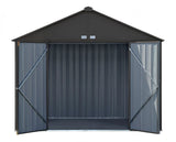 EZEE Galvanized Steel Storage Shed, Charcoal, 10-ft x 8-ft