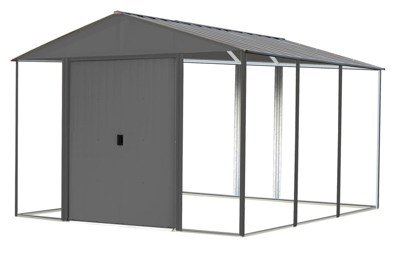 Ironwood Steel Hybrid Shed Kit, Anthracite, 10-ft x 12-ft K4252