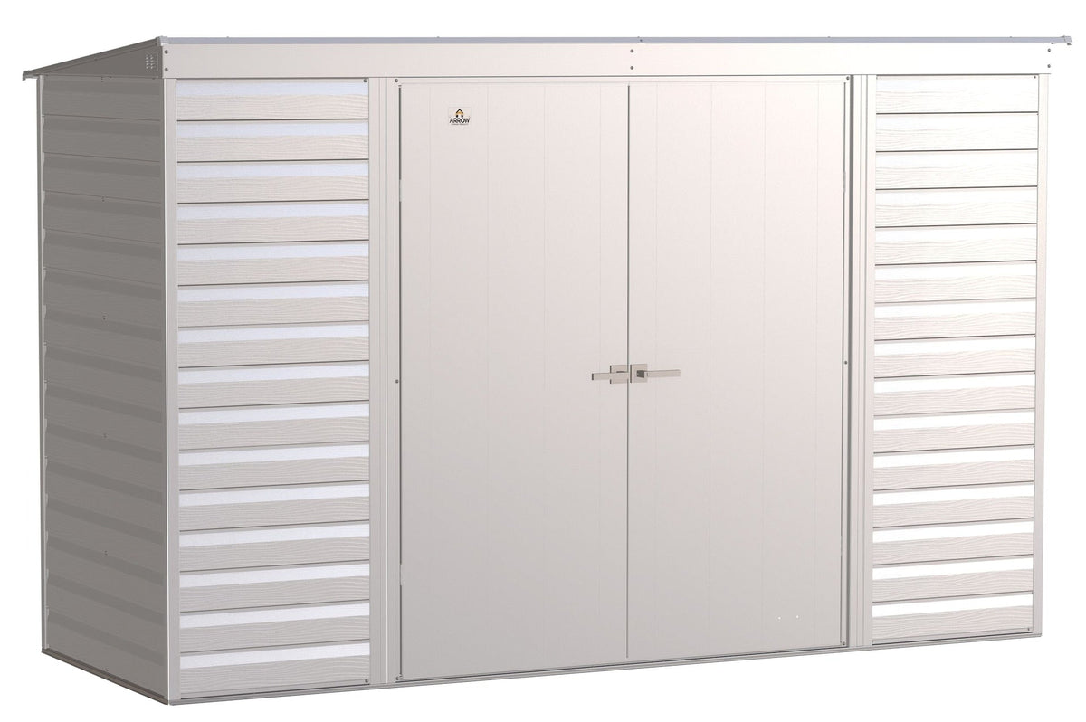 Select Galvanized Steel Storage Shed, Flute Grey, 10-ft x 4-ft