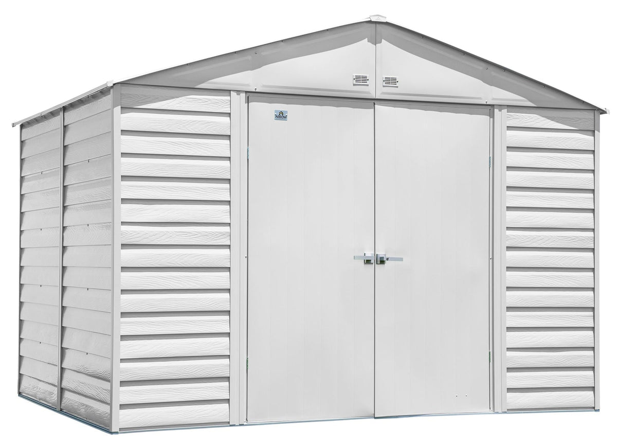 Select Galvanized Steel Storage Shed, Flute Grey, 10-ft x 8-ft