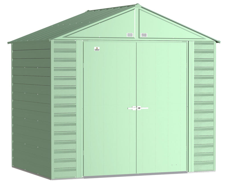Select Galvanized Steel Storage Shed, Sage Green, 8-ft x 6-ft E0621