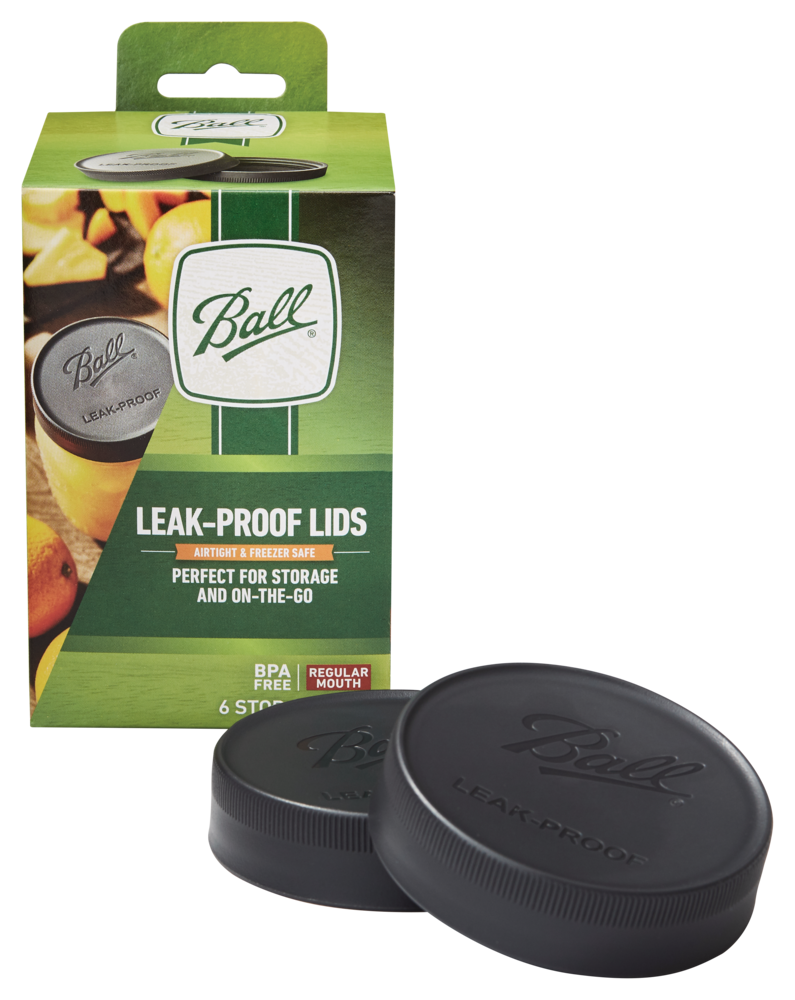 Regular Mouth Plastic Leakproof Storage Lids for Mason Jars, 6-pk X0722