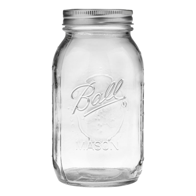 Regular Mouth Quart Glass Mason Jar, 32-oz/946-mL, 8-pk R9502