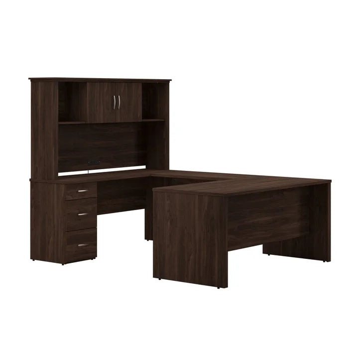 Bestar - Gosford U-Shaped Desk with Hutch Y5026