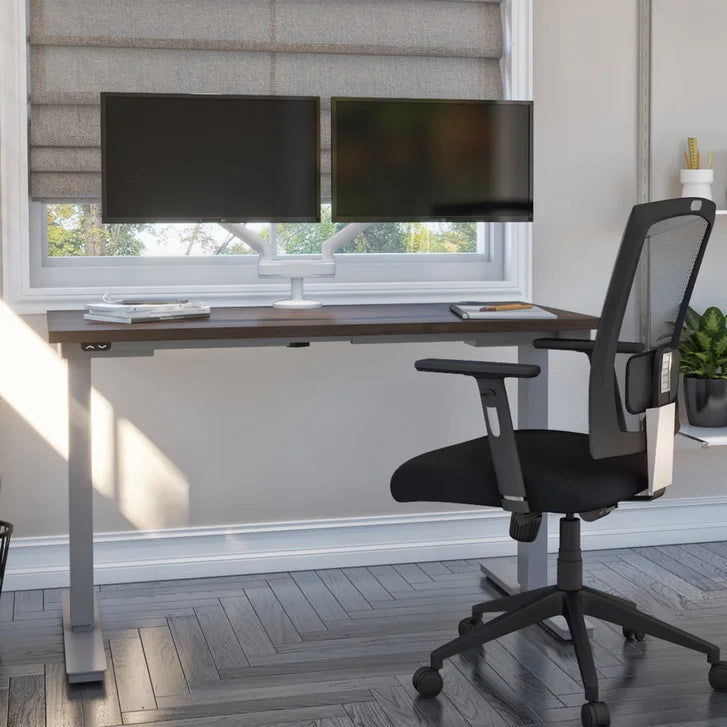 Bestar Upstand 61 cm x 122 cm (24 in. x 48 in.) Height Adjustable Desk with Dual Monitor Arm A7088