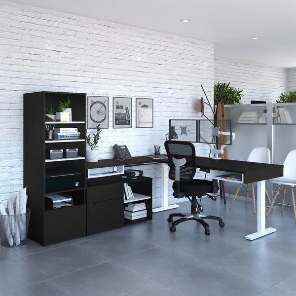 Bestar Viva L-shaped Height-adjustable Workstation S8685