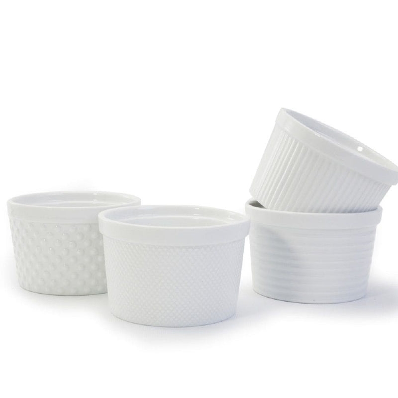 Textured Ramekin Set, 12-oz, White, 4-pc O4623