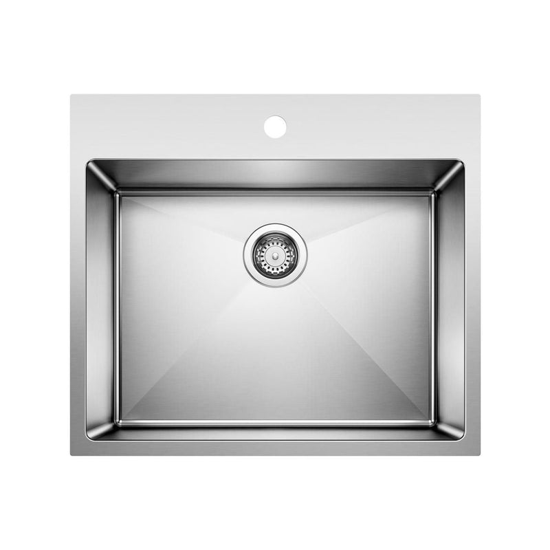 Quatrus R15 25-in Single Bowl Dual Mount Stainless Steel Laundry Sink P6506