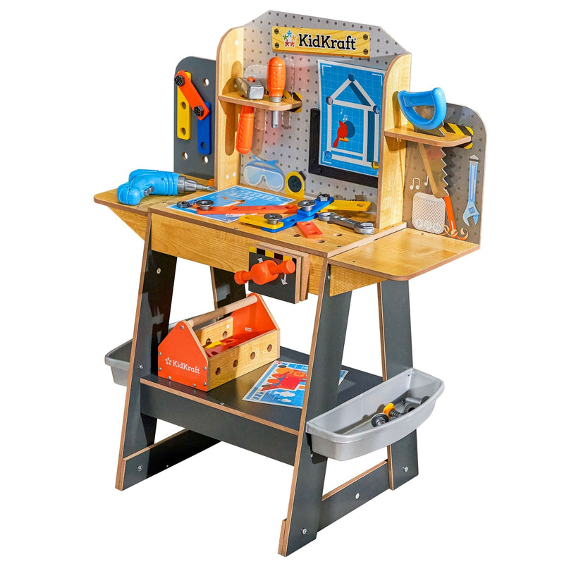 Wooden Play Workbench with 40+ Accessories, Ages 3+ M6930