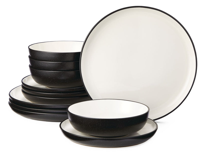 Catalone Two-Tone Stoneware Dinnerware Set, Serves 4, 12-pc J9392