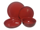 Edenhill Farmhouse Bistro Stoneware Dinnerware Set, Serves 4, 16-pc, Red