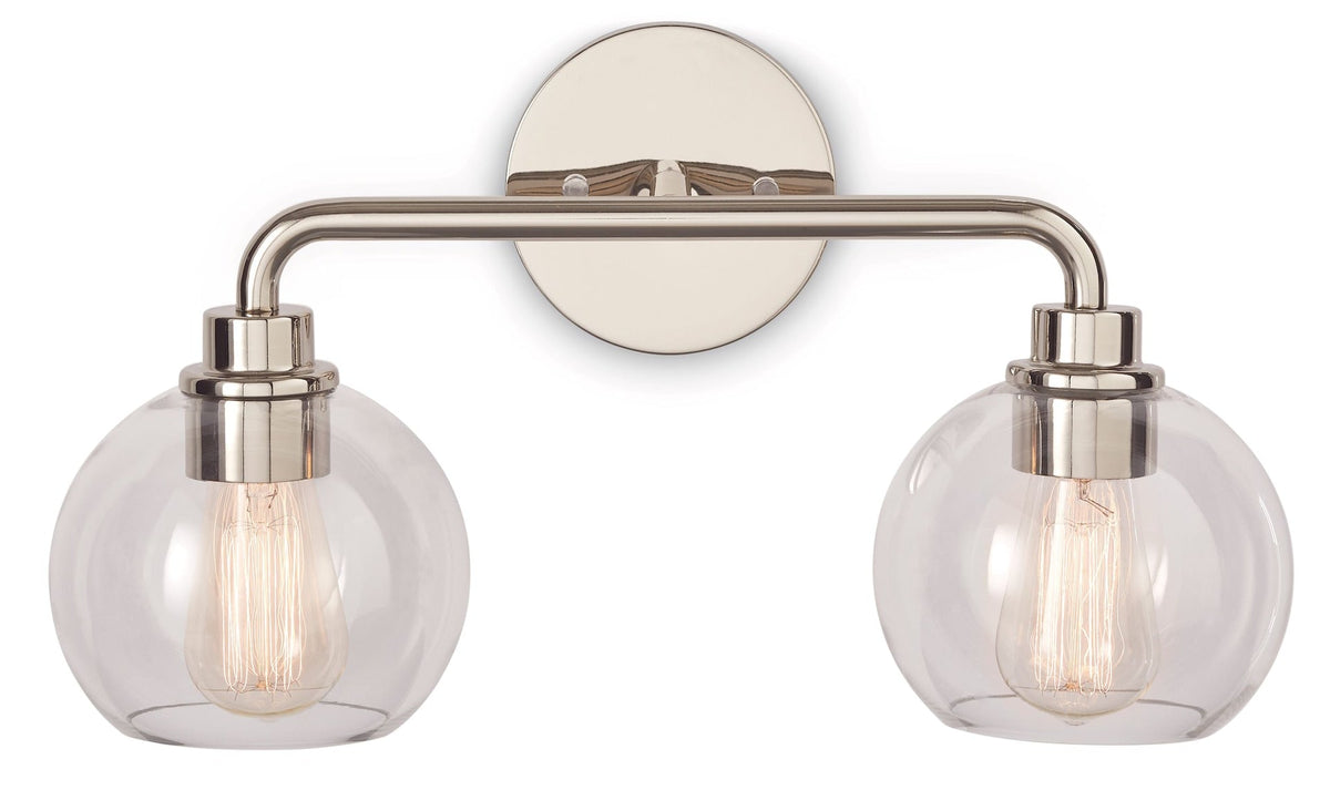 Fuller 2-Light Vanity Light Fixture, Polished Nickel
