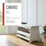 Kya Wooden Entryway Bench with Storage Rack, White