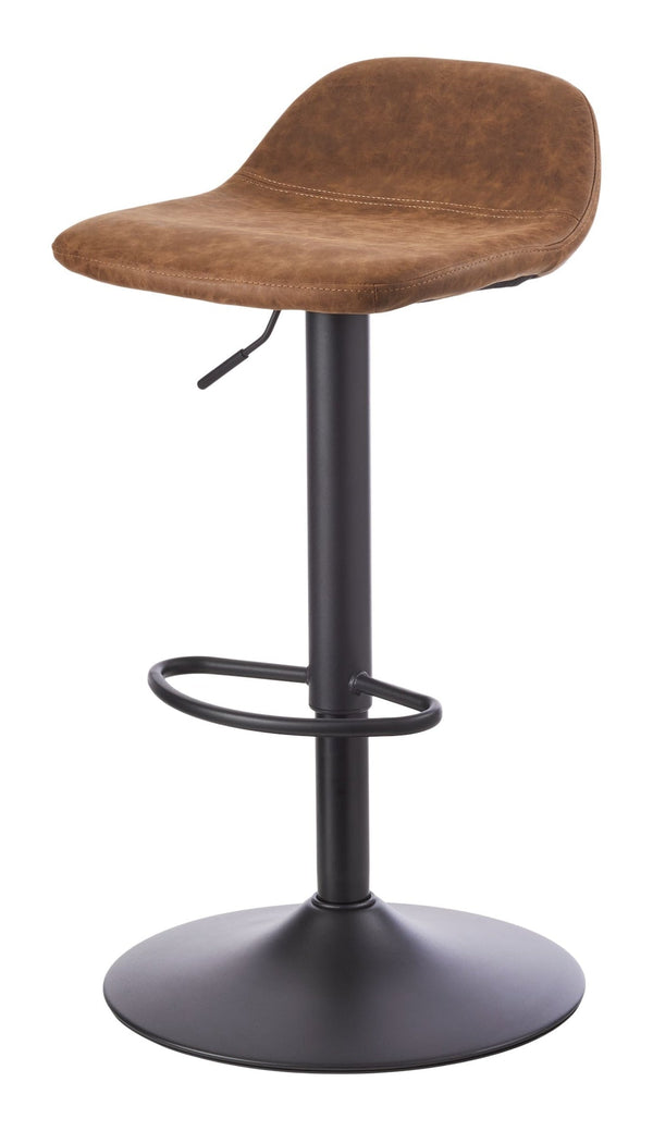 Luis Adjustable Height Gas Lift Swivel Bar Stool, Brown F9875