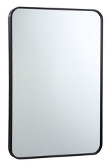 Truro Metal Rectangular Wall Mirror, Black, 20 x 30-in