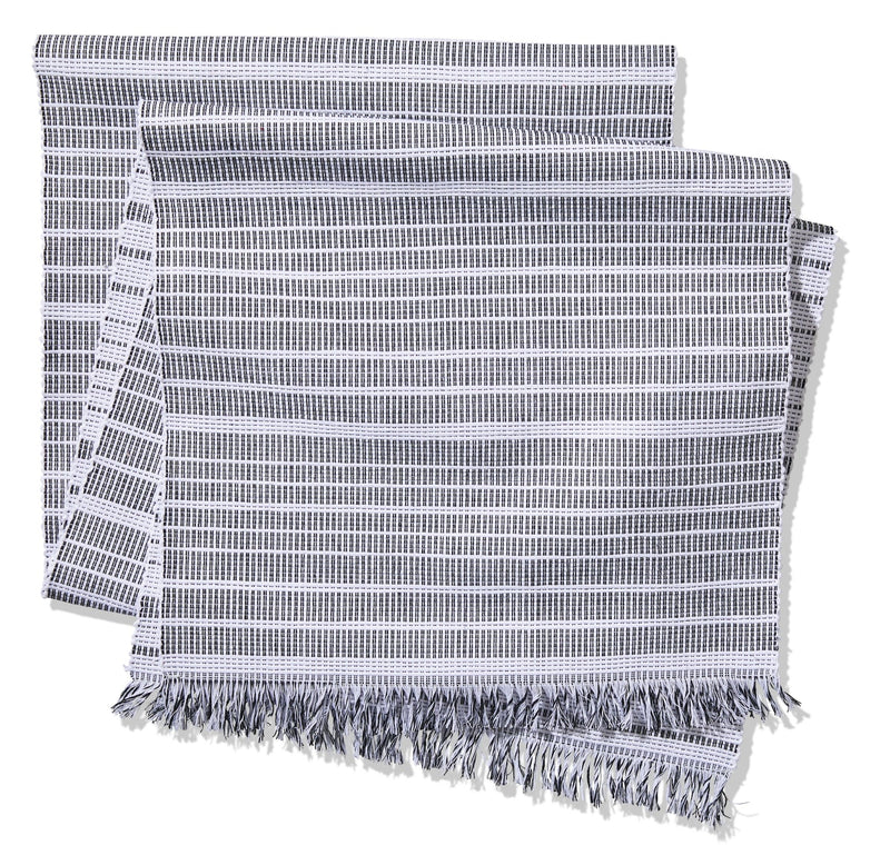 Two-Tone Ribbed Rectangular Cotton Table Runner, 84-in x 15-in J0482