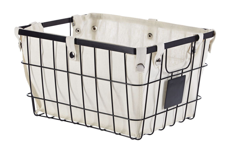 Wren Rectangular Wire & Fabric Basket, Assorted Sizes K5075